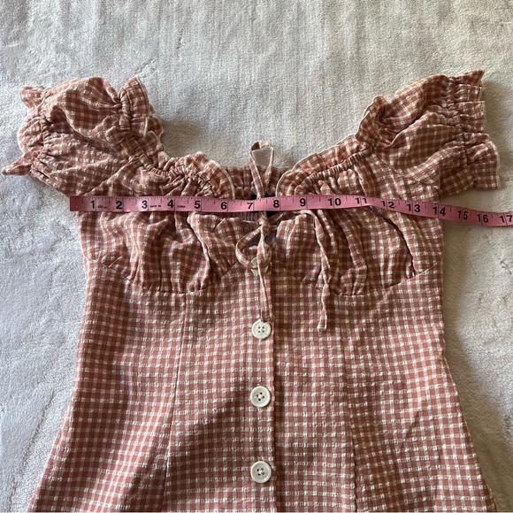 MAJORELLE Golden Gal Mini Dress in Pink Plaid Size Small - Picture 8 of 10